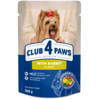 Пауч вологий корм для дорослих собак в соусі Club 4 Paws Кролик 100 г