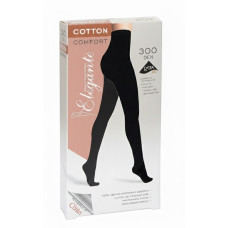 Колготки жіночі бавовняні Conte El Cotton 300 den р.3 Nero