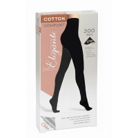 Колготки жіночі бавовняні Conte El Cotton 300 den р.4 Nero