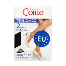 Напівпанчохи жіночі Conte TENSION 20 (2 пари) р.23-25 Nero