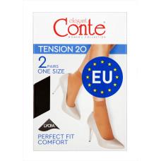 Шкарпетки жіночі Conte TENSION 20 (2 пари) р.23-25 Nero