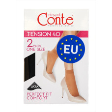 Шкарпетки жіночі Conte TENSION 40 (2 пари) р.23-25 Nero