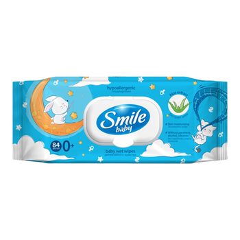 Вологі серветки Smile Baby Екстракт алое з клапаном 84 шт