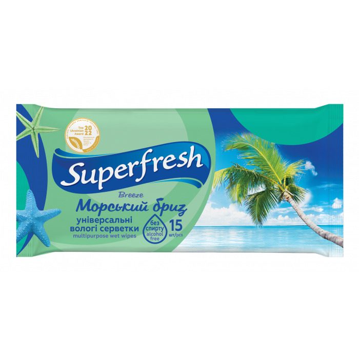 Вологі серветки Superfresh Breeze 15 шт