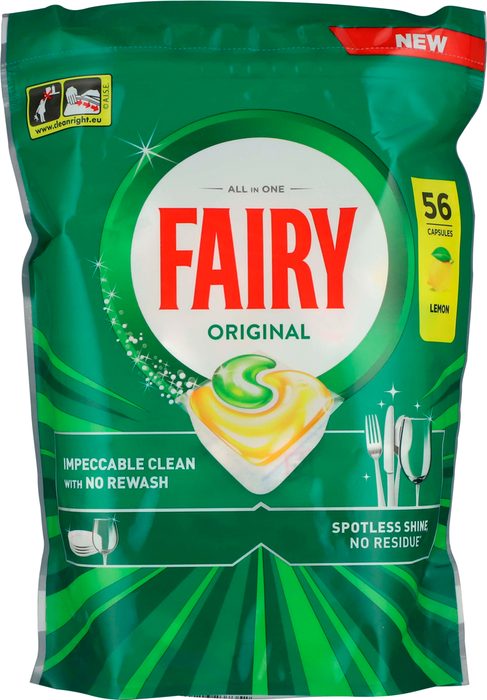 Гель-капсули для посудомийної машини Fairy All in 1 Original Лимон 56 шт