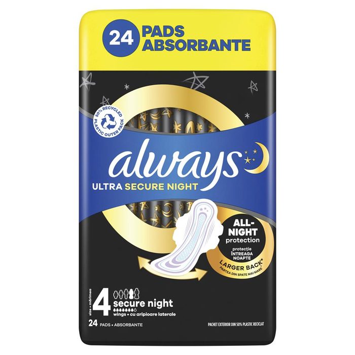 Гігієнічні прокладки Always Ultra Safe Night Quatro 24 шт