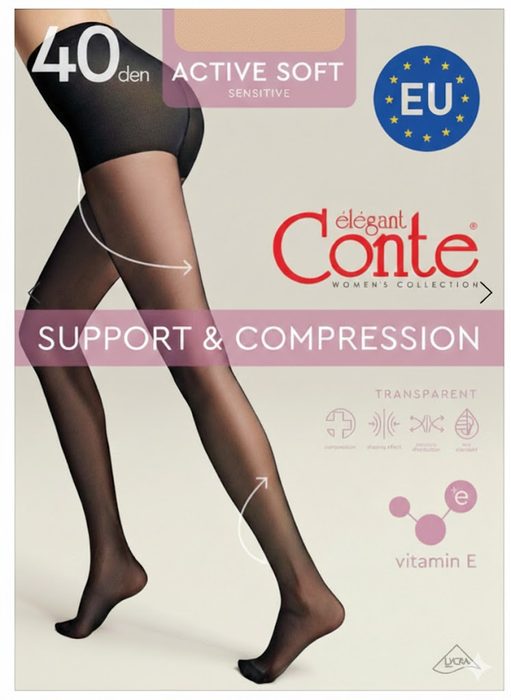 Колготки жіночі Conte ACTIVE SOFT 40 den р.5 Natural