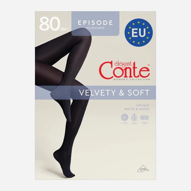 Колготки жіночі Conte EPISODE 80 den р.3 Nero