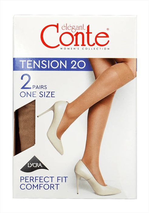 Напівпанчохи жіночі Conte TENSION 20 (2 пари) р.23-25 Natural