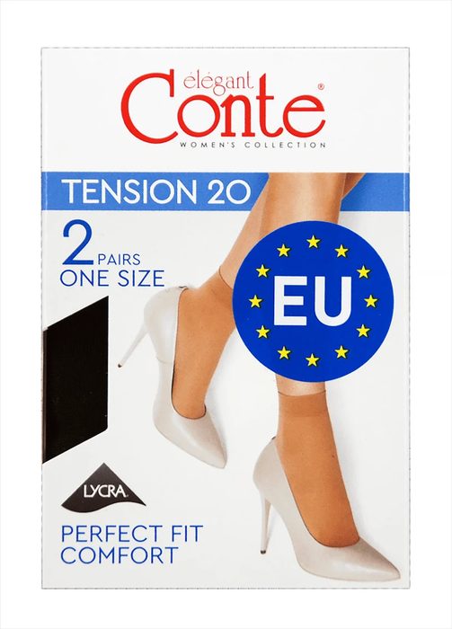 Шкарпетки жіночі Conte TENSION 20 (2 пари) р.23-25 Nero