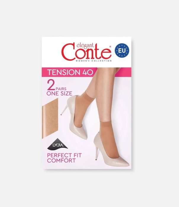 Шкарпетки жіночі Conte TENSION 40 (2 пари) р.23-25 Natural