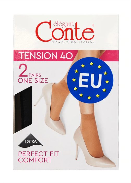 Шкарпетки жіночі Conte TENSION 40 (2 пари) р.23-25 Nero