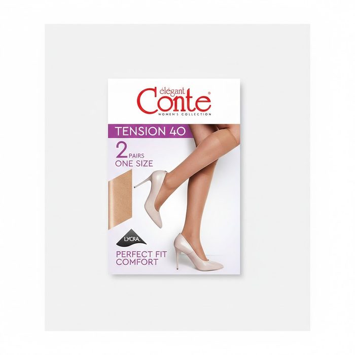 Напівпанчохи жіночі Conte TENSION 40 (2 пари) р.23-25 Natural