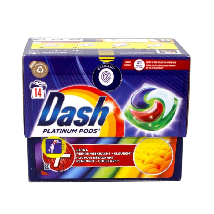 Dash Platinum Pods Гель-капсули для прання білих та кольорових речей Extra (14 прань)