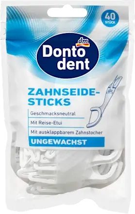 Зубні нитки-палички Dontodent з футляром 40 шт