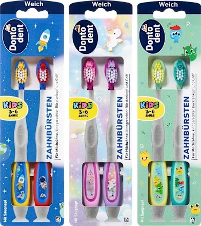 Дитяча зубна щітка Dontodent Soft (3–6 років) 2 шт/уп