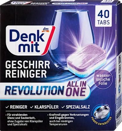 Таблетки Denkmit для посудомийної машини Revolution 40 шт