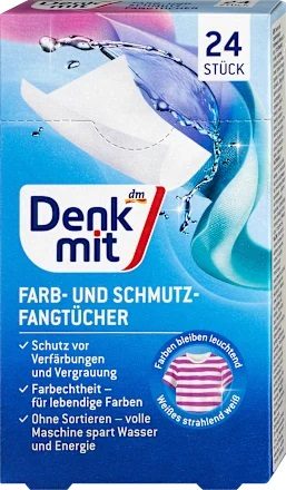 Серветки-пастки Denkmit для прання з абсорбуючим ефектом 24 шт
