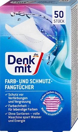 Серветки-пастки Denkmit для прання з абсорбуючим ефектом 50 шт