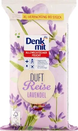 Вологі серветки Denkmit універсальні Lavender 80 шт