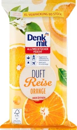 Вологі серветки Denkmit універсальні Orange 80 шт