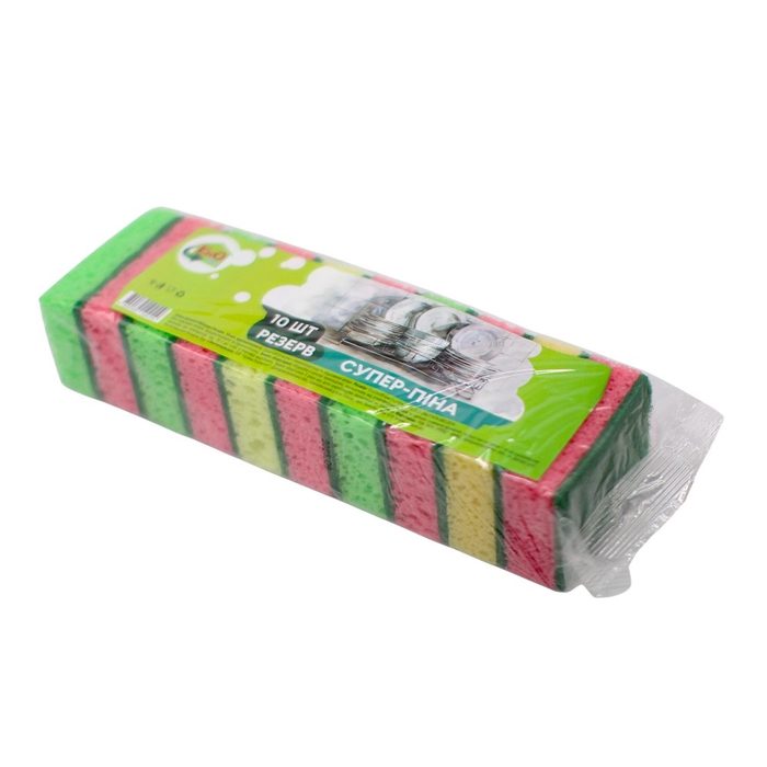 Губки кухонні EKO Plus "Супер піна" 10 шт (9х6х3 см)