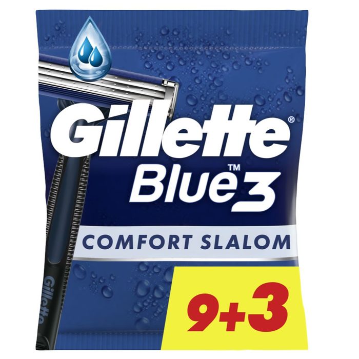 Одноразові бритви для гоління чоловічі Gillette Blue 3 Slalom Comfort 9+3 шт
