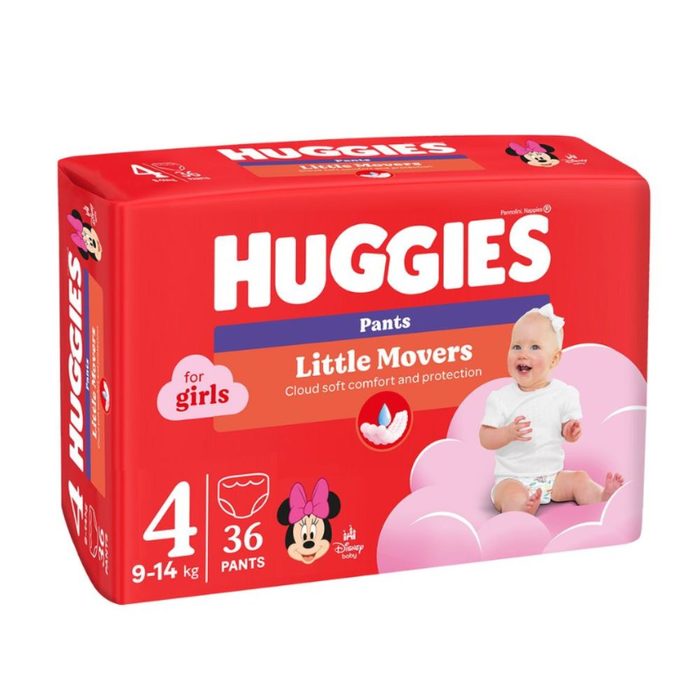 Підгузки-трусики дитячі Huggies Pants Girl розмір 4 (9–14 кг) 36 шт