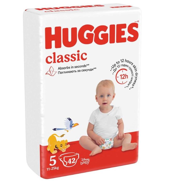 Підгузки дитячі Huggies Classic №5 (11-25кг) 42 шт