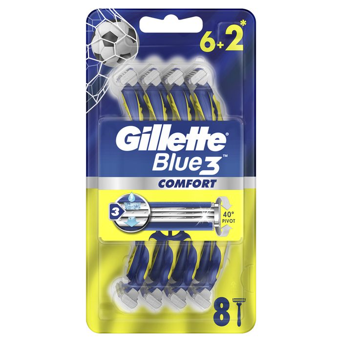 Одноразові бритви для гоління чоловічі Gillette Blue 3 Comfort 6+2 шт