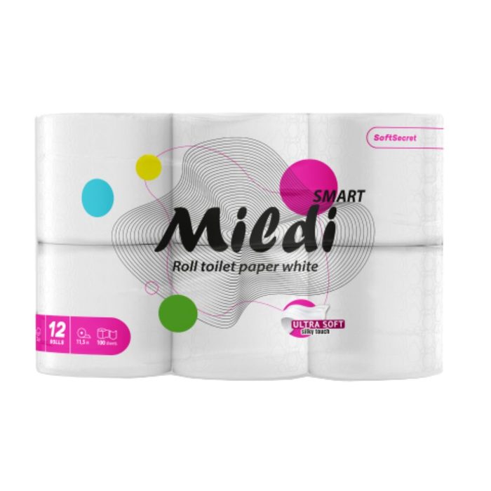 Туалетний папір Mildi Smart 93×105 2 шари 12 шт