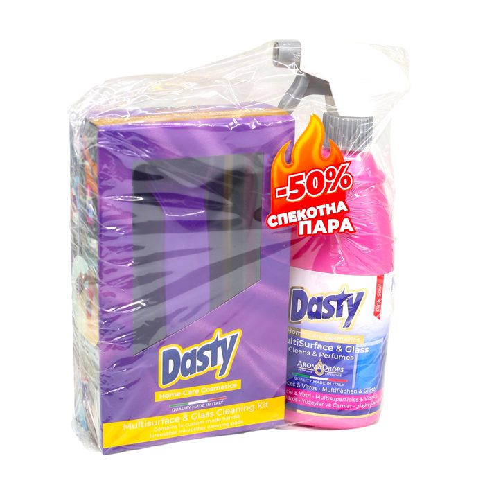 Набір Dasty Спрей для скла і поверхонь "Pink Soul" 700 мл + щітка для миття вікон