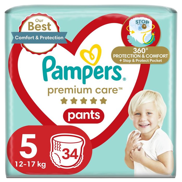 Підгузники-трусики дитячі Pampers Junior Premium Care Розмір 5 (11–17 кг) 34 шт