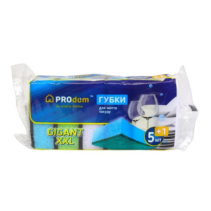 Губки кухонні Gigant XXL ProDom 5+1 шт (9,8х6,8х3,5 см)