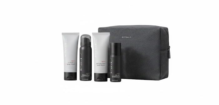 Набір Rituals Косметичка Homme (гель, шампунь 2в1, лосьйон для тіла, 24H антиперспірант) 50 мл, 70 мл, 70 мл, 50 мл