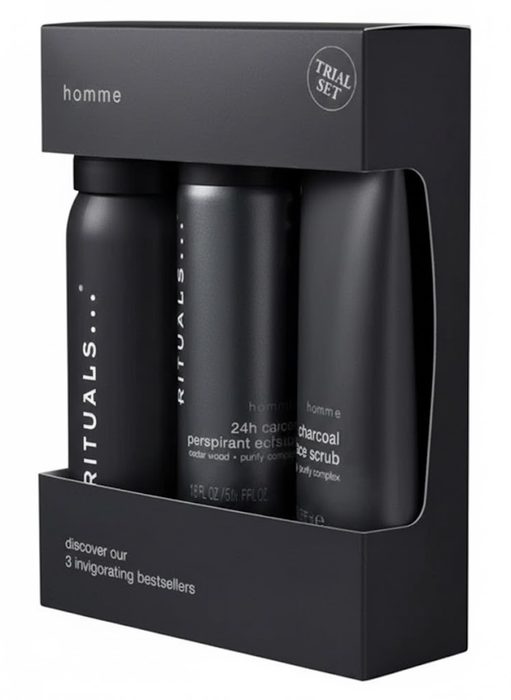 Набір Rituals XS Homme (гель-піна для душу, 24H антиперспірант, скраб для обличчя) 50 мл, 50 мл, 70 мл