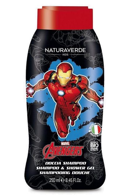 Шампунь та гель для душу Naturaverde Avengers з органічним екстрактом календули і вівса 250 мл