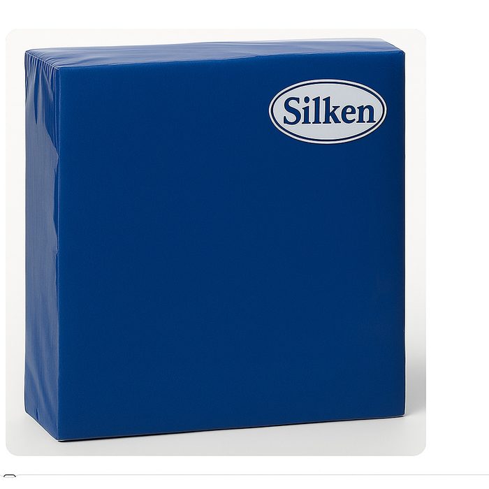 Серветки паперові сині Silken 33×33 см, 3 шари, 20 шт