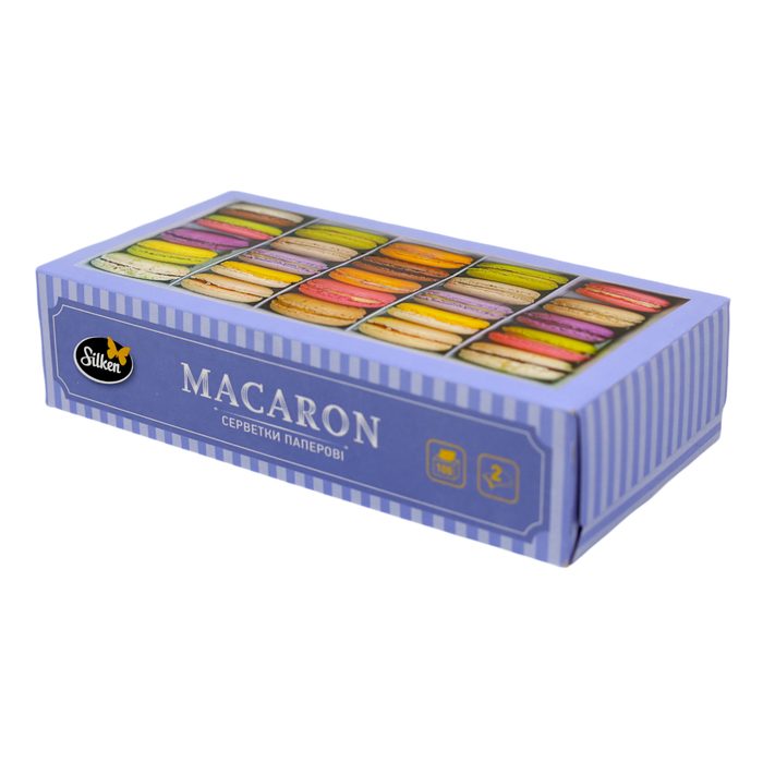 Silken Серветки паперові в коробці "Macaron" 2 шари 100 шт