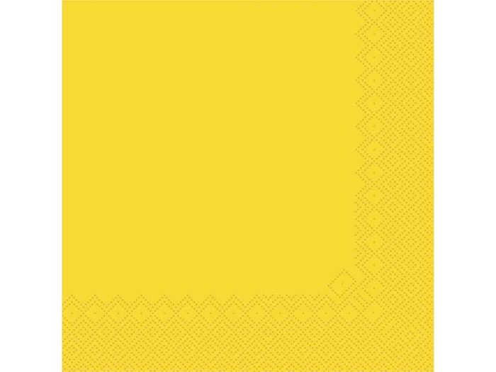 Серветки паперові жовті Silken 33×33 см, 3 шари, 20 шт