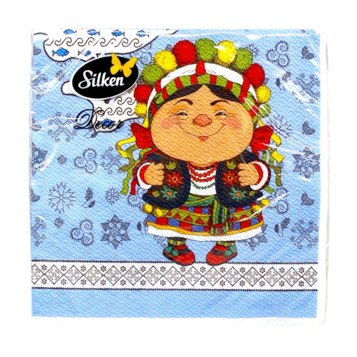 Silken Серветки паперові "Україночка" 33*33 см 2 шари 16 шт