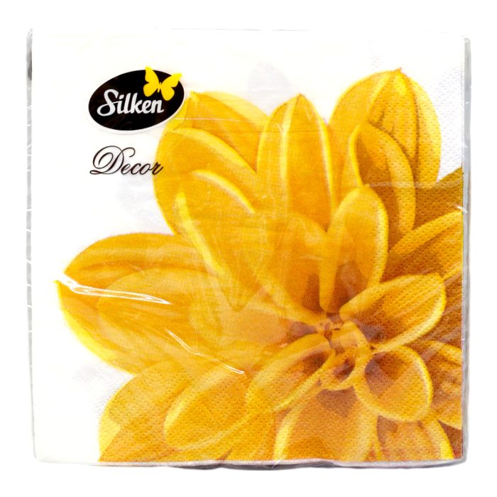 Silken Серветки паперові "Цвітіння" 33*33 см 3 шари 18 шт