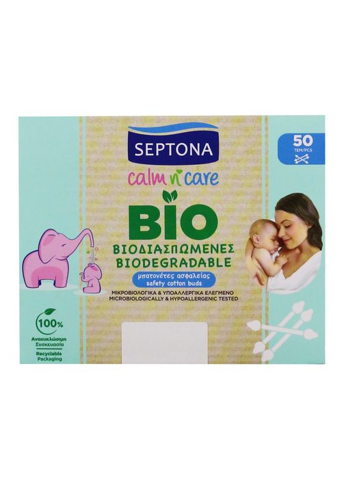 Ватні палички Septona Baby Біорозкладні 50 шт
