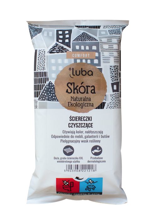 Вологі серветки Luba Comfort для чищення шкіряних виробів 32 шт