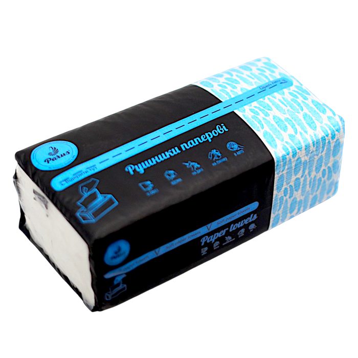Рушники паперові білі Parus 20*20 см 2 шар 120 шт