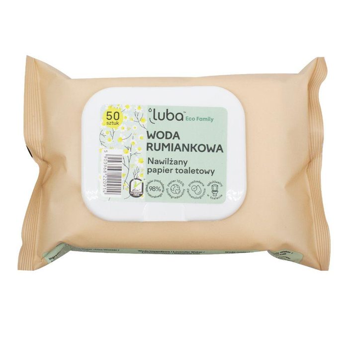 Luba ECO Family вологий туалетний папір з клапаном з ромашковою водою 50 шт.